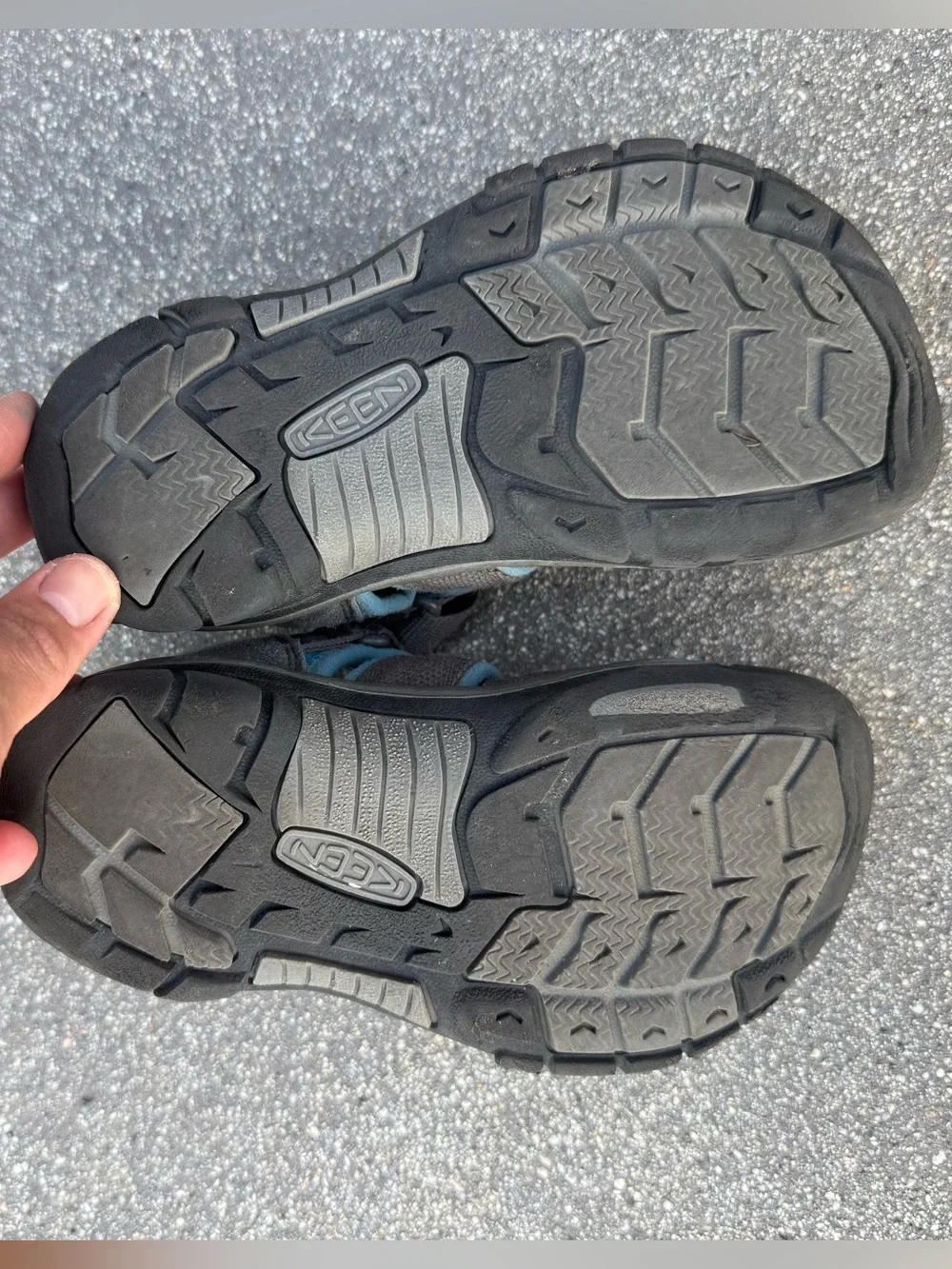 Keen Kids Grey and Blue Closed-Toe Outdoor Sandals